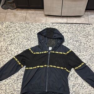 PINK Victoria's Secret Black Jacket with Yellow Accents